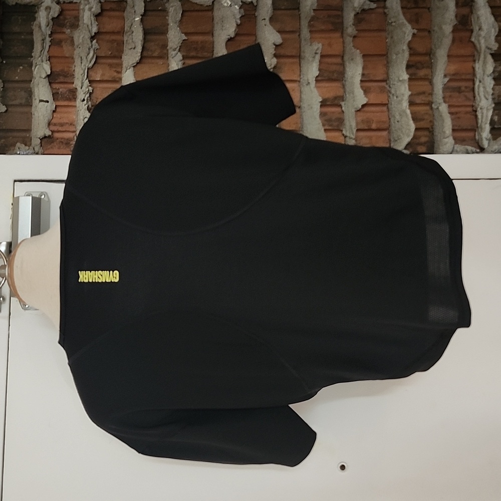 Gymshark Black Crop Tee with Yellow Logo Size M Medium